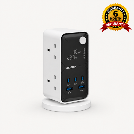 1-Charge Work Flow 6-Outlet GaN Power Tower 35W with USB Ports
