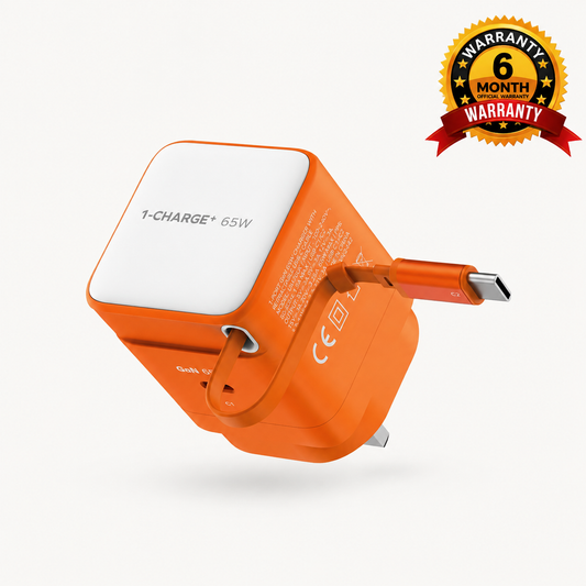 1-Charge+ 1-Port GaN Charger With Built-In USB-C Cable 65W