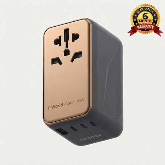 1-World 4-Port GaN Travel Charger 170W + USB-C Cable