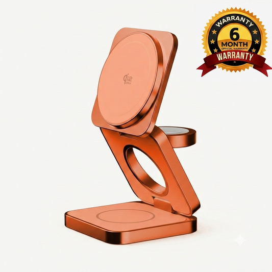 1-Charge Q.Port² Qi2 25W 3-in-1 Magnetic Wireless Charging Station (UK plug)