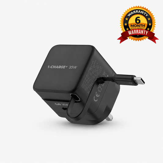 1-Charge+ 1-Port GaN Charger With Built-In USB-C Cable 35W