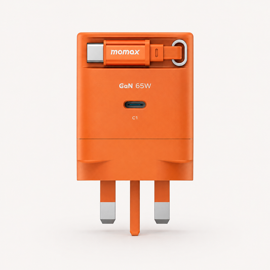 1-Charge+ 1-Port GaN Charger With Built-In USB-C Cable 65W