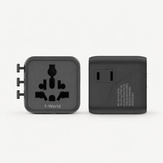 1-World Universal Travel Charger with Dual AC