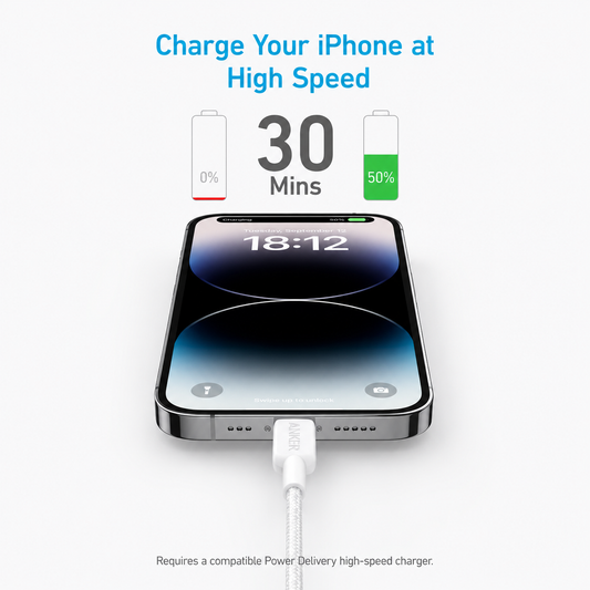 Anker 322 USB-C to Braided Lightning Cable 3ft
