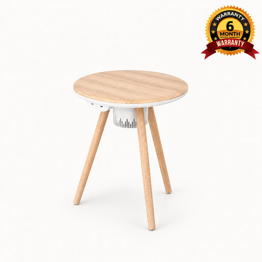 Cymbal Multifunctional Foldable Smart Table With Wireless Charging, Speakers, USB-C Ports, and LED Lighting Effects