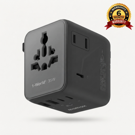1-World² 5-Port Mini Travel GaN Charger 35W with Dual AC