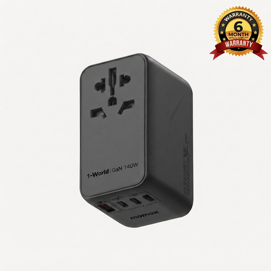 1-World Universal 4-Port Travel GaN Charger 140W + USB-C Cable